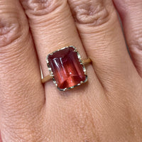 Faceted tourmaline ring in 14 carat gold-Vintage Rings-The Antique Ring Shop