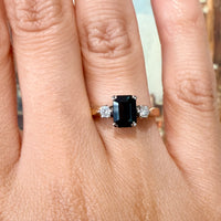Vintage sapphire and diamond ring-Vintage Rings-The Antique Ring Shop