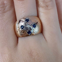 Sapphire and diamond band in 14 carat gold-vintage rings-The Antique Ring Shop