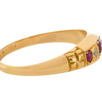 Edwardian ruby and old cut diamond ring from 1913