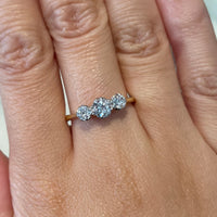 Three stone diamond ring in 18 carat gold-engagement rings-The Antique Ring Shop