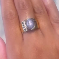 Star sapphire ring in 14 carat gold-Vintage & retro rings-The Antique Ring Shop