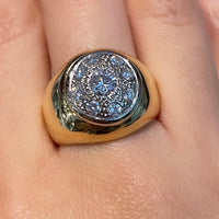 18 carat white and yellow gold diamond ring-vintage rings-The Antique Ring Shop