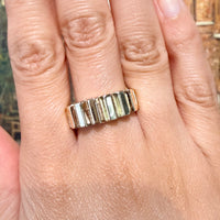 14 carat gold ribbed ring