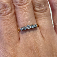 Vintage five stone diamond ring-Vintage Rings-The Antique Ring Shop