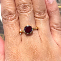 Ruby solitaire ring in 18 carat gold-engagement rings-The Antique Ring Shop
