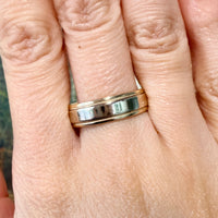14 carat yellow and white gold band-wedding rings-The Antique Ring Shop