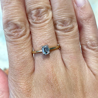 Emerald cut diamond solitaire ring-engagement rings-The Antique Ring Shop