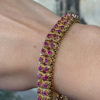 Ruby bracelet in 18 carat gold-Bracelets-The Antique Ring Shop