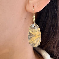 Rutilated quartz pendant earrings