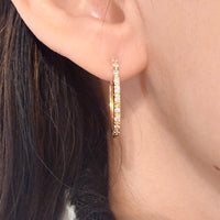 18 carat gold hoop earrings with diamonds-Earrings-The Antique Ring Shop
