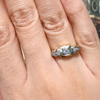 14 karaat vintage ring met diamant