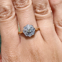 Edwardiaanse cluster ring met oud geslepen diamant