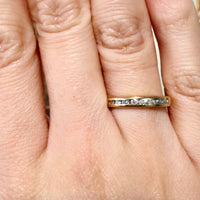 18 carat gold ring channel set with diamonds-Vintage Rings-The Antique Ring Shop