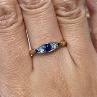 Edwardiaanse ring met saffier en diamant