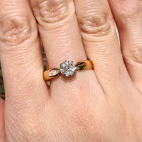 Old cut diamond solitaire ring-engagement rings-The Antique Ring Shop