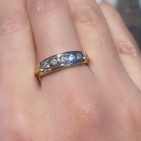 18 carat gold band with brilliant cut diamonds-wedding rings-The Antique Ring Shop