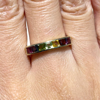 Multi gem ring in 14 carat gold-Vintage Rings-The Antique Ring Shop