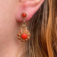 Vintage dutch pendant earings-Earrings-The Antique Ring Shop