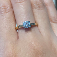 Vintage diamond solitaire ring-engagement rings-The Antique Ring Shop