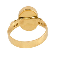Cabochon ruby and diamond ring in 18 carat gold