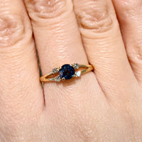 Vintage sapphire and diamond ring-engagement rings-The Antique Ring Shop