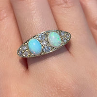 Victorian opal and old cut diamond ring-Antique rings-The Antique Ring Shop