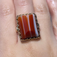 Vintage carnelian ring in 14 carat gold-vintage rings-The Antique Ring Shop