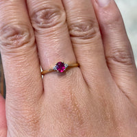 Ruby and diamond ring in 18 carat gold