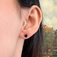 Sapphire studs in 18 carat gold-Earrings-The Antique Ring Shop