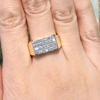 Pave set diamond ring in 14 carat gold-gents rings-The Antique Ring Shop