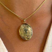 Vintage photo locket in 14 carat gold-Pendants-The Antique Ring Shop