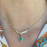 Emerald and diamond collier