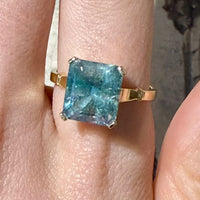 Tricolor tourmaline ring in 14 carat gold-Rings-The Antique Ring Shop