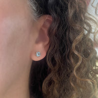 Aquamarine studs in 14 carat gold-Earrings-The Antique Ring Shop