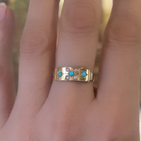 Victorian turquoise and pearl ring from 1880-Antique rings-The Antique Ring Shop