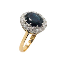 Vintage sapphire and diamond cluster ring