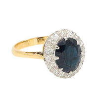 Vintage sapphire and diamond cluster ring