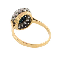 Vintage sapphire and diamond cluster ring
