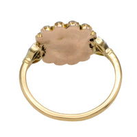 Tourmaline pearl and rose diamond ring