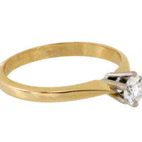 Diamond solitaire ring in 14 carat gold