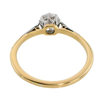 Diamond solitaire rig in plainum and gold-engagement rings-The Antique Ring Shop