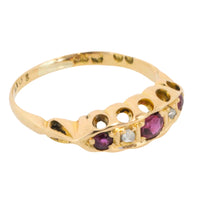 Edwardian period ruby and rose diamond ring-Antique rings-The Antique Ring Shop