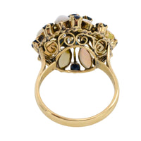 Vintage sapphire and opal ring in 14 carat gold