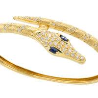 18 carat snake bracelet with diamonds and sapphires