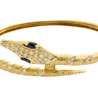 18 carat snake bracelet with diamonds and sapphires