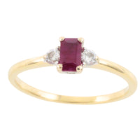 Ruby and diamond ring in 18 carat gold