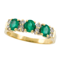 Emerald and diamond ring in 18 carat gold-Vintage Rings-The Antique Ring Shop