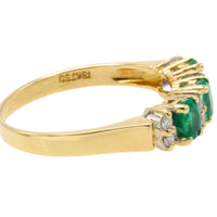 Emerald and diamond ring in 18 carat gold-Vintage Rings-The Antique Ring Shop