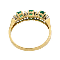 Emerald and diamond ring in 18 carat gold-Vintage Rings-The Antique Ring Shop